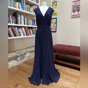 Tadashi Shoji Navy Blue Evening Gown